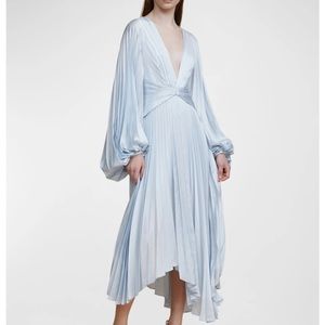 Aacler palms pleated maxi dress